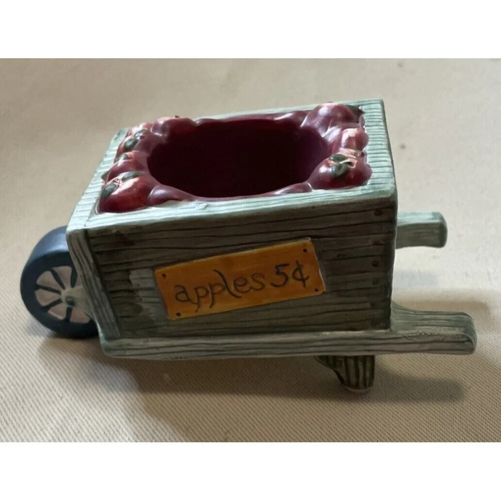 Yankee Candle Tealight Votive Holder Fresh Red Apples Cart 5 cents Retired